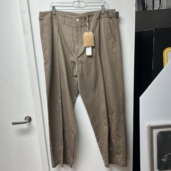 NWT Nicholas Daley Cotton/Silk Khaki Trousers - Size: 34/XL - Picture 1 of 13